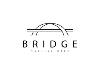 modern line bridge structure logo design
