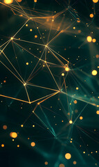 Poster - Interconnected Nodes and Glowing Lines Creating a Futuristic Network Visualization Effect
