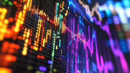 Poster - this captivating image depicts a colorful digital visualization featuring vibrant graph lines. perfe