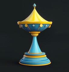 Poster - stylized art piece with blue yellow and diamond-shaped accents a striking combination of form and co