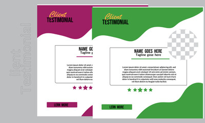 creative modern client testimonial design.