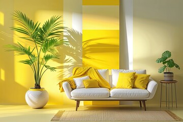 Wall Mural - Vibrant Yellow Gradient Overlay with Rich Layers and Seamless Blending