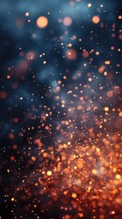 Poster - Ethereal bokeh lights dance in a mesmerizing display of fiery orange and deep blue creating a magical and dreamy ambiance perfect for backgrounds