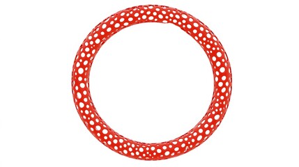 Poster - Abstract Red Circular Design with Perforated Pattern