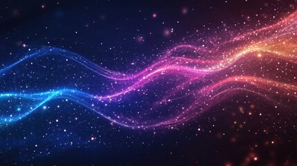 Poster - Captivating cosmic flow of vibrant light streams against a dark backdrop creating a mesmerizing and ethereal visual experience with a dreamy mood