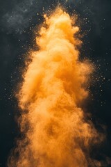 Aufkleber - Vibrant explosion of golden powder against a dark backdrop creating a dynamic and captivating visual effect abstract art photography