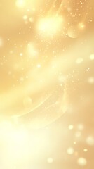 Poster - Golden hues blend seamlessly as soft light dances across a serene background, creating a tranquil and dreamy atmosphere. Shimmering particles float gracefully, evoking a sense of peace