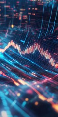 Poster - dynamic data visualization illustrating economic growth trends in digital finance analytics