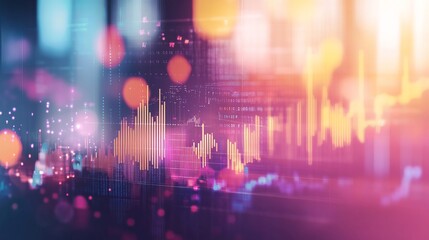 Poster - This captivating abstract artwork features vibrant sound waves and digital data flow. Ideal for technology, creativity, and modern design themes.