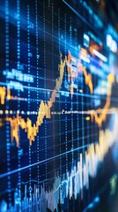 Poster - colorful financial data visualization showcasing trends through dynamic graphs and charts. perfect f