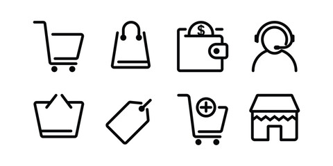 Fototapete - Shopping icon set