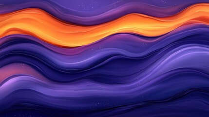 Wall Mural - abstract purple orange wave digital art background