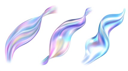 Poster - Abstract iridescent swirls, holographic fluid design, vibrant colors, 