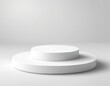 © Liang - White Cylindrical Podium, Two Tiered Display Stand