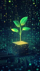 Poster - Digital Plant Growth Emerging from Technological Landscape in a Futuristic Environment