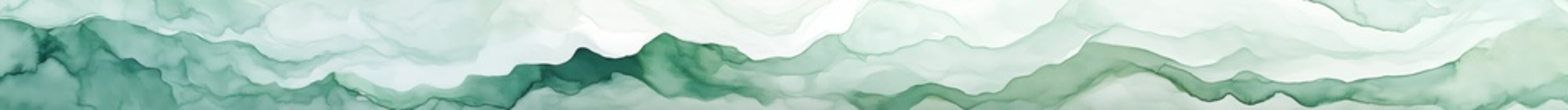 Wall Mural - Abstract Green And White Watercolor Landscape Background Ideal For Website Banner Or Social Media Post Design. With A Gentle Flowing Effect. Perfect For A Peaceful And Serene Atmosphere.  Stylish And