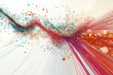 Poster - colorful abstract design with dynamic lines and shapes creating a vibrant energy flow