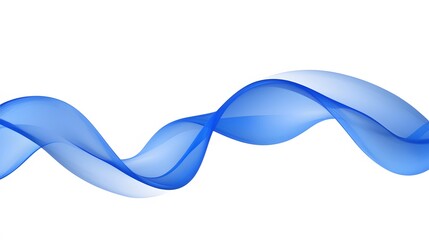 Poster - Abstract Blue Wave Design: Serene Flowing Lines on White Background