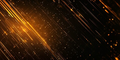Poster - stunning golden light rays shine through sparkling particles, creating an elegant abstract backgroun
