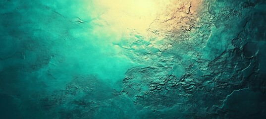 Poster - a background featuring a turquoise and green gradient, complete with a light leak and grainy texture