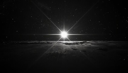 Wall Mural - a brilliant explosion of light illuminates the dark universe, forming a blue horizon