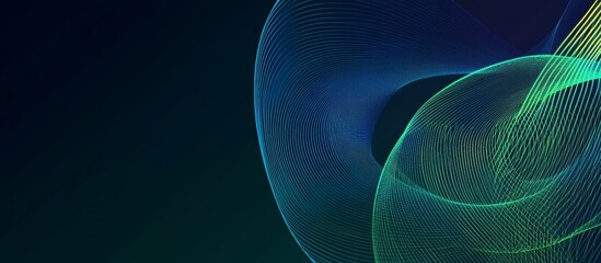 Wall Mural - Abstract Swirling Blue And Green Data Particles On Dark Background Ideal For Technology And Data Visualization Concepts. Data Visualization Background.  Abstract Data Graphic. Data Points. Flowing