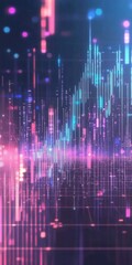 Poster - vibrant digital abstract background with colorful light patterns and dynamic geometry