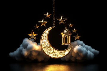 Leinwandbilder - a 3d render illustration of an Islamic background