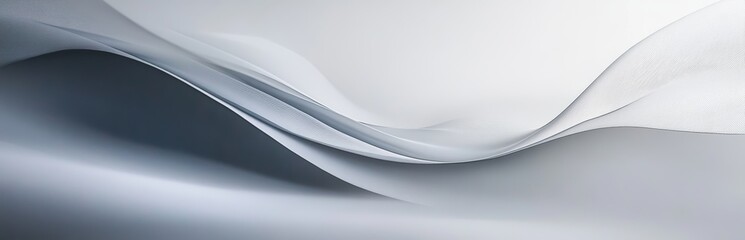 Wall Mural - Abstract Silver and Grey Wave Flowing Motion Design Perfect for Modern Backgrounds