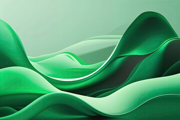 Poster - Vibrant Green Abstract Minimalist Background with Fluid Gradient Shapes for Modern Futuristic Design Posters