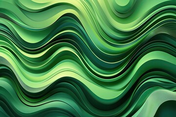 Poster - Contemporary Abstract Green Wavy Background Design for Creative Projects