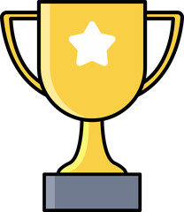 Wall Mural - trophy icon with outline and shadow reflection.