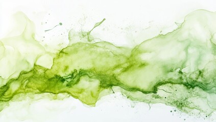 Wall Mural - Abstract Watercolor Background with Green and White Hues Perfect for Nature Inspired Designs