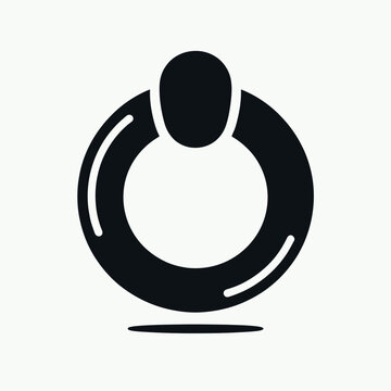 very simple flat and minimalist Teething Ring silhouette in black on a white background