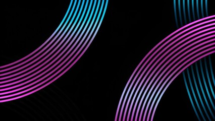 Poster - 3d blue pink techno abstract background overlap layer on dark with glowing lines shape decoration. m