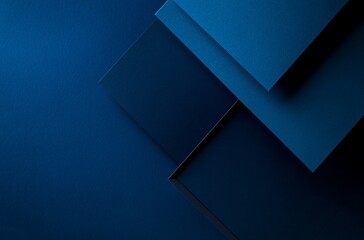 Wall Mural - Abstract Blue Geometric Background Featuring Overlapping Squares, Perfect for Modern Minimalist Designs, Corporate Presentations, and Digital Marketing Materials. The image utilizes a dark blue color