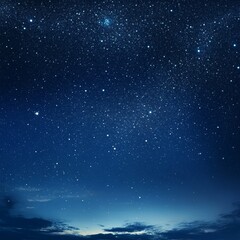 Wall Mural - starry night sky with a few clouds. the sky is blue and the stars are shining brightly
