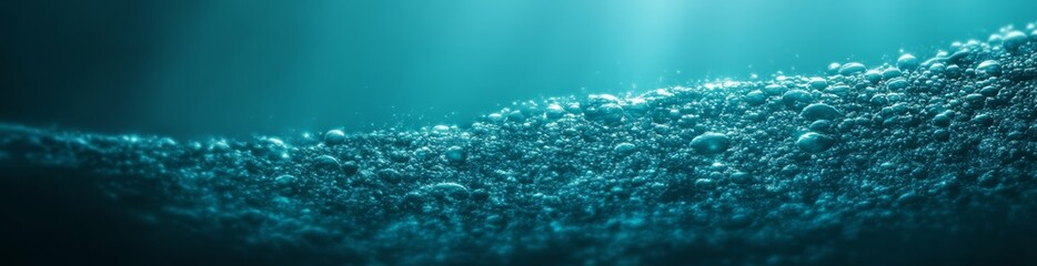 Wall Mural - Teal Underwater Bubbles Abstract Background Perfect for Relaxation and Tranquility Concept Backgrounds Relaxing Images Teal Water Bubbles Pattern Fluid Motion Calm Water Underwater Design for