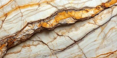 Poster - A beige marble surface featuring intricate veins that produce a grunge texture, ideal for backgrounds and various design projects