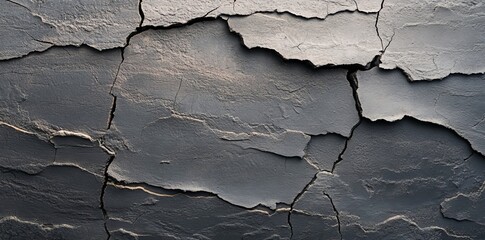 Poster - A rough surface is displayed on a dark grunge cracked concrete wall texture background, perfect for design uses
