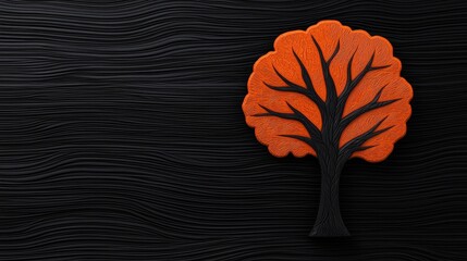 Poster - Artistic representation of an orange tree digital illustration abstract environment close-up viewpoint