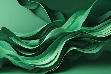 Poster - Stunning Abstract Green Wave Background for Contemporary Presentation Designs