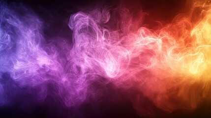 Wall Mural - Colorful Smoke Swirls on Black Background