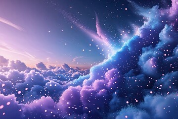 Poster - Stunning Sky Gradient with Interactive Particle Effects