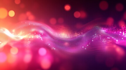 Poster - A stunning wave of vibrant colors undulates gracefully across a darkened background, creating an enchanting atmosphere reminiscent of a lively celebration or digital dance party