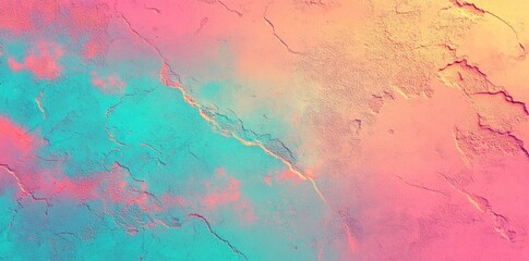 Poster - A vibrant grunge texture background is showcased, combining pink, yellow, and green tones to create a visually appealing setting