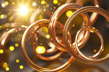 Poster - stunning bronze loop designs with vibrant yellow lighting effects