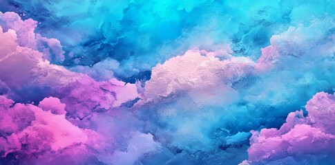 Poster - The combination of blue and purple watercolor strokes results in a soft pastel grunge texture background that has a subtle vintage feel