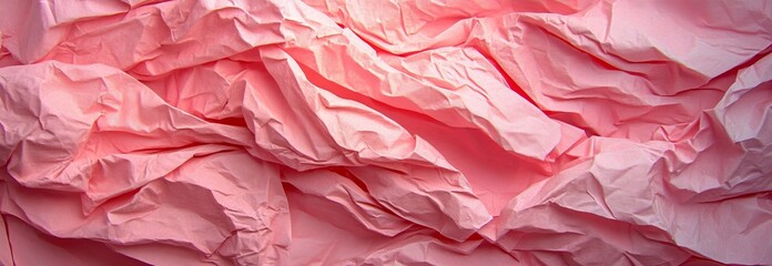 Poster - A crumpled pink paper creates a unique abstract textured background that can be used for a variety of design purposes