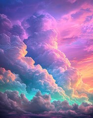 Poster - A dreamy abstract background is formed by a colorful pastel watercolor painting